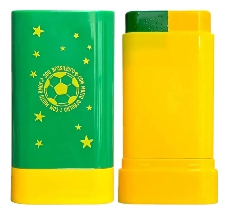 Tinta Facial Stick Brasil Verde e Amarelo - Miss Rose Copa